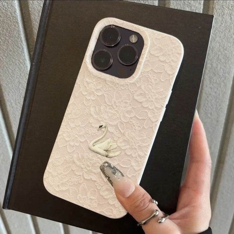 Lace Swan Pattern Lychee Textu - đánh giá và giá Apple Iphone 16